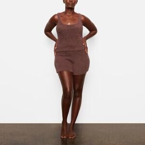 NEW SKIMS Cozy Knit Shorts in Garnet Size L/XL